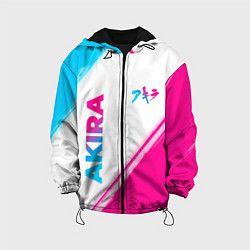 Куртка с капюшоном детская Akira neon gradient style: надпись, символ, цвет: 3D-черный