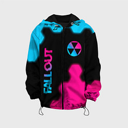 Детская куртка Fallout - neon gradient: надпись, символ