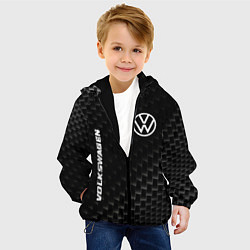 Куртка с капюшоном детская Volkswagen карбоновый фон, цвет: 3D-черный — фото 2
