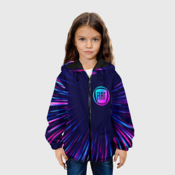 Куртка с капюшоном детская Fiat neon speed lines, цвет: 3D-черный — фото 2