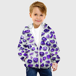 Куртка с капюшоном детская Россыпь аметистов, цвет: 3D-белый — фото 2