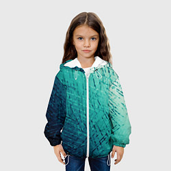 Куртка с капюшоном детская Градиент зеленый туман, цвет: 3D-белый — фото 2