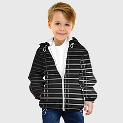 Куртка с капюшоном детская Прямые линии, цвет: 3D-белый — фото 2