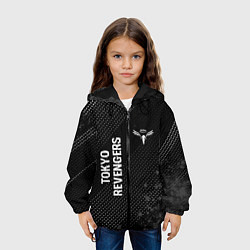 Куртка с капюшоном детская Tokyo Revengers glitch на темном фоне: надпись, си, цвет: 3D-черный — фото 2