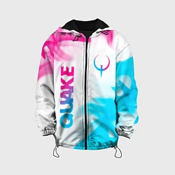 Куртка с капюшоном детская Quake neon gradient style: надпись, символ, цвет: 3D-черный