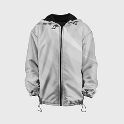 Куртка с капюшоном детская Светлый серый плавные полосы, цвет: 3D-черный