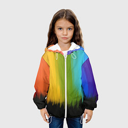 Куртка с капюшоном детская Летняя радуга, цвет: 3D-белый — фото 2
