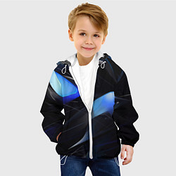 Куртка с капюшоном детская Black blue elements, цвет: 3D-белый — фото 2