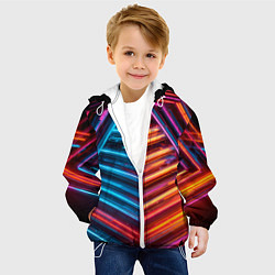 Куртка с капюшоном детская Неоновые трубы, цвет: 3D-белый — фото 2