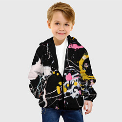 Куртка с капюшоном детская Композиция из пятен красок, цвет: 3D-черный — фото 2
