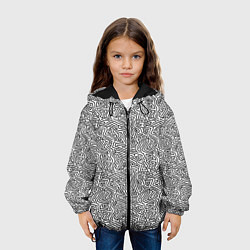 Куртка с капюшоном детская Абстрактный фон органических линий, цвет: 3D-черный — фото 2