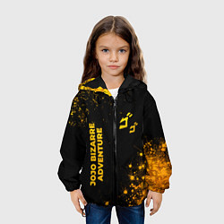 Куртка с капюшоном детская JoJo Bizarre Adventure - gold gradient: надпись, с, цвет: 3D-черный — фото 2