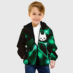 Куртка с капюшоном детская Stray разлом плит, цвет: 3D-черный — фото 2
