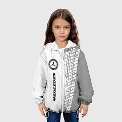 Куртка с капюшоном детская Mercedes speed на светлом фоне со следами шин: по-, цвет: 3D-белый — фото 2