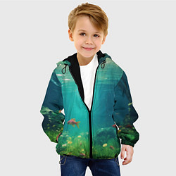 Куртка с капюшоном детская Подводный мир, цвет: 3D-черный — фото 2