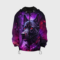 Куртка с капюшоном детская Собака космос, цвет: 3D-черный