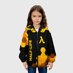 Куртка с капюшоном детская Half-Life - gold gradient: надпись, символ, цвет: 3D-черный — фото 2