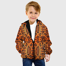 Куртка с капюшоном детская Оранжевый киберпанк, цвет: 3D-черный — фото 2
