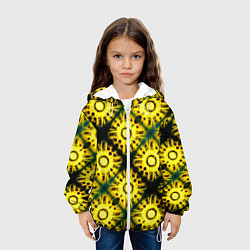 Куртка с капюшоном детская Солнечные подсолнухи, цвет: 3D-белый — фото 2