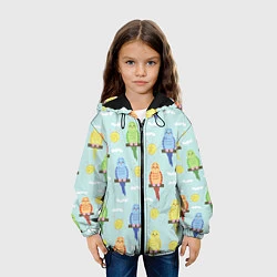 Куртка с капюшоном детская Попугайчики, цвет: 3D-черный — фото 2