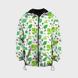 Куртка с капюшоном детская Green plants, цвет: 3D-черный