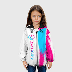 Куртка с капюшоном детская Lexus neon gradient style: по-вертикали, цвет: 3D-черный — фото 2