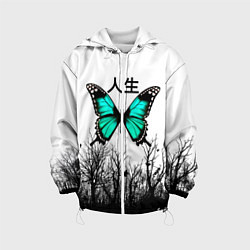 Детская куртка С бабочкой на фоне японского иероглифа