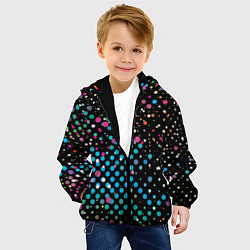 Куртка с капюшоном детская Яркие брызги, цвет: 3D-черный — фото 2