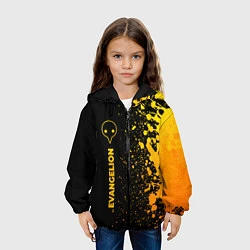 Куртка с капюшоном детская Evangelion - gold gradient: по-вертикали, цвет: 3D-черный — фото 2