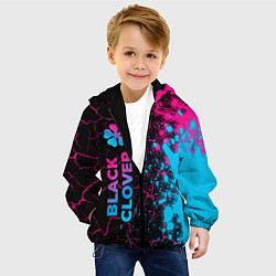 Куртка с капюшоном детская Black Clover - neon gradient: по-вертикали, цвет: 3D-черный — фото 2