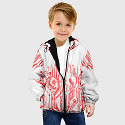 Куртка с капюшоном детская Киберпанк-red, цвет: 3D-черный — фото 2