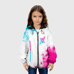 Куртка с капюшоном детская Darling in the FranXX neon gradient style: надпись, цвет: 3D-черный — фото 2
