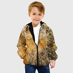 Куртка с капюшоном детская Скалистая поверхность, цвет: 3D-черный — фото 2