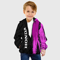 Куртка с капюшоном детская Honda pro racing: по-вертикали, цвет: 3D-черный — фото 2