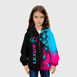 Куртка с капюшоном детская Lexus - neon gradient: по-вертикали, цвет: 3D-черный — фото 2