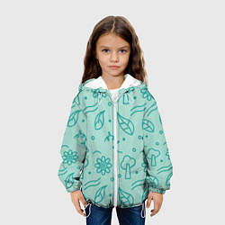 Куртка с капюшоном детская Бирюзовая природа, цвет: 3D-белый — фото 2