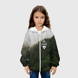 Куртка с капюшоном детская Я из Сибири на фоне леса, цвет: 3D-белый — фото 2