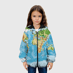 Куртка с капюшоном детская Атлас мира, цвет: 3D-черный — фото 2