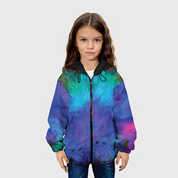 Куртка с капюшоном детская Лазурный стиль, цвет: 3D-черный — фото 2