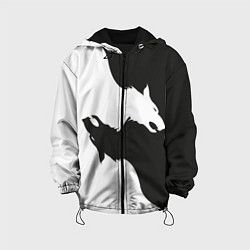 Куртка с капюшоном детская Волк инь ян, цвет: 3D-черный