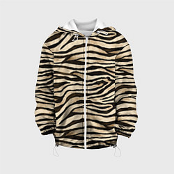 Куртка с капюшоном детская Шкура зебры и белого тигра, цвет: 3D-белый