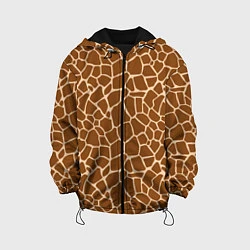Куртка с капюшоном детская Пятнистая шкура жирафа, цвет: 3D-черный