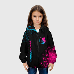 Куртка с капюшоном детская Danganronpa - neon gradient: надпись, символ, цвет: 3D-черный — фото 2