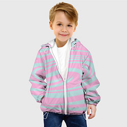 Куртка с капюшоном детская Абстракция водоворот, цвет: 3D-белый — фото 2
