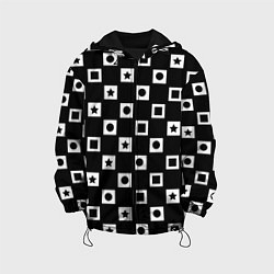Куртка с капюшоном детская Геометрические узоры, цвет: 3D-черный
