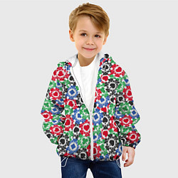 Куртка с капюшоном детская Фишки, Ставки, Покер, цвет: 3D-белый — фото 2