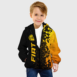 Куртка с капюшоном детская Fiat - gold gradient: по-вертикали, цвет: 3D-черный — фото 2