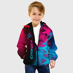Куртка с капюшоном детская Citroen - neon gradient: по-вертикали, цвет: 3D-черный — фото 2