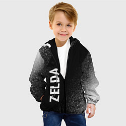 Куртка с капюшоном детская Zelda glitch на темном фоне: по-вертикали, цвет: 3D-черный — фото 2