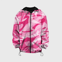 Куртка с капюшоном детская Камуфляж в розовом, цвет: 3D-черный
